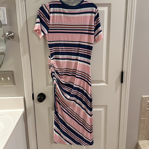 Pink Blush Striped Maternity Dress, NWT, Size S, LED - Picture 5 of 5